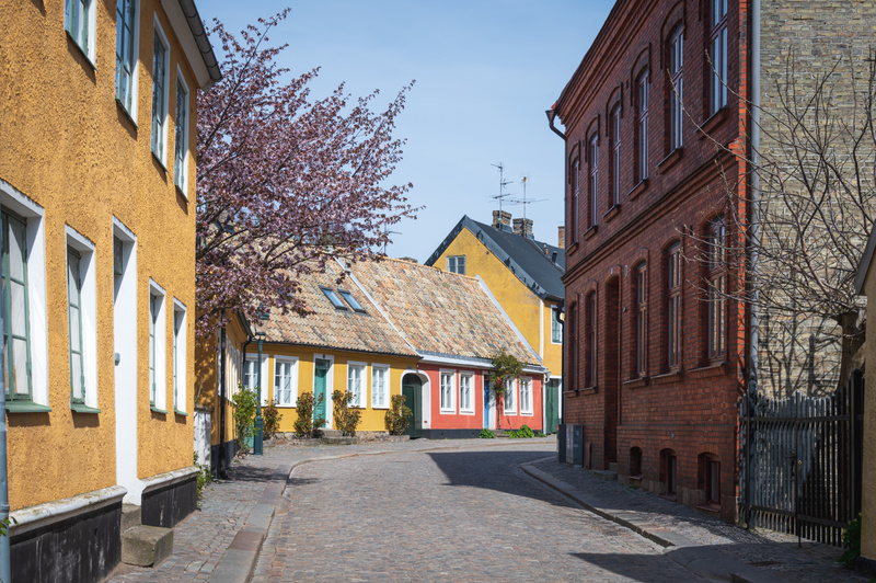 Färgglada hus i Lund